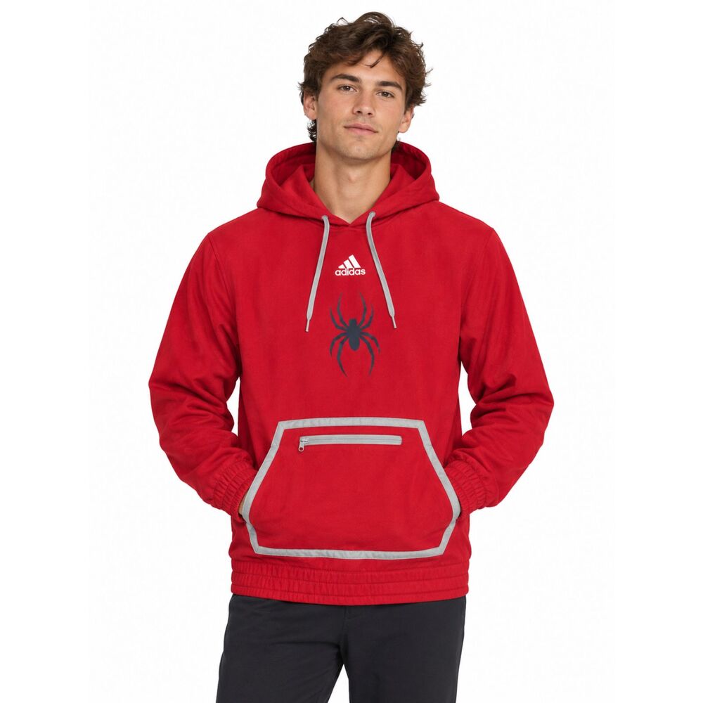 Adidas Men's L Red Spider Graphic Pullover Hoodie AEROREADY Athletic Sweatshirt